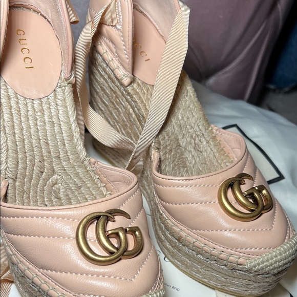 Gucci Light Pink Espadrille Wedges - Picture 10 of 10